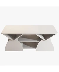 Flynama 47.24 Inch Rectangular Storage Coffee Table