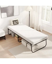 Sugift 75 x 31 Inch Folding Bed with Memory Foam Mattress Cot Size