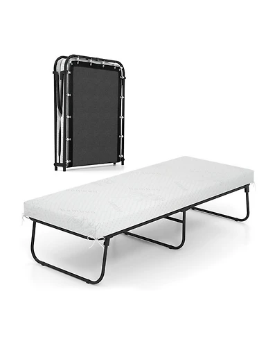 Sugift 75 x 31 Inch Folding Bed with Memory Foam Mattress Cot Size