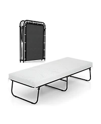 Sugift 75 x 31 Inch Folding Bed with Memory Foam Mattress Cot Size