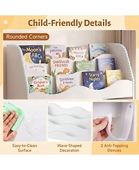 Sugift Kids 3-Tier Bookshelf and Toy Organizer with 2 Rolling Drawers