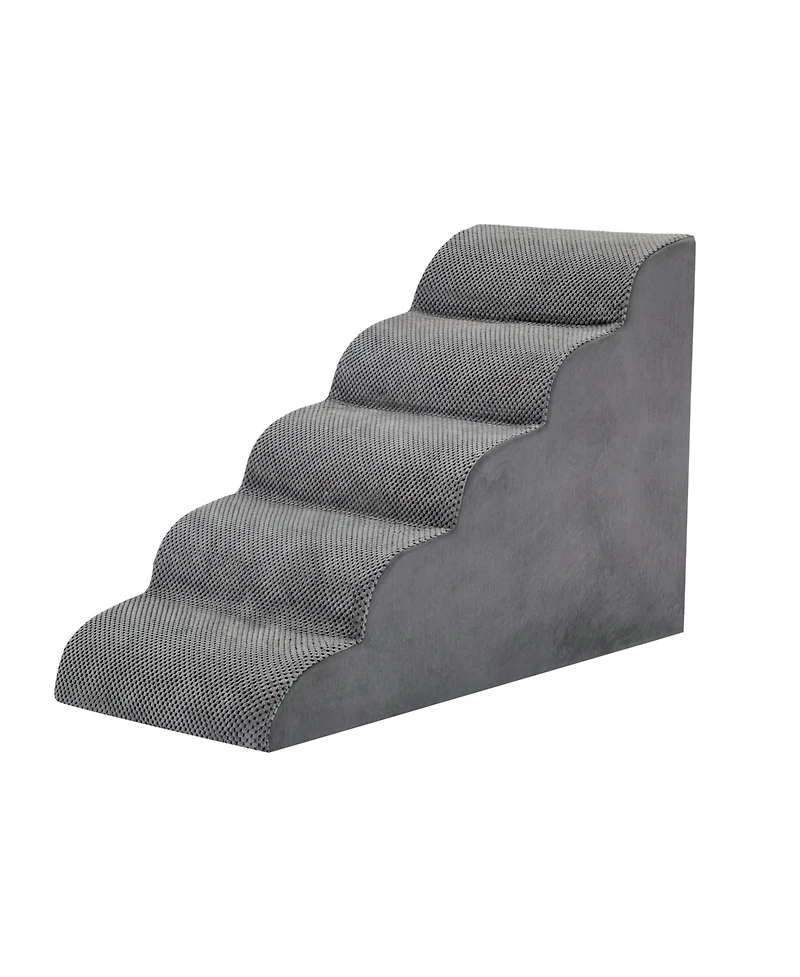 Zeny Staircase ramps designed for small dogs and cats, high-density foam curved pet steps