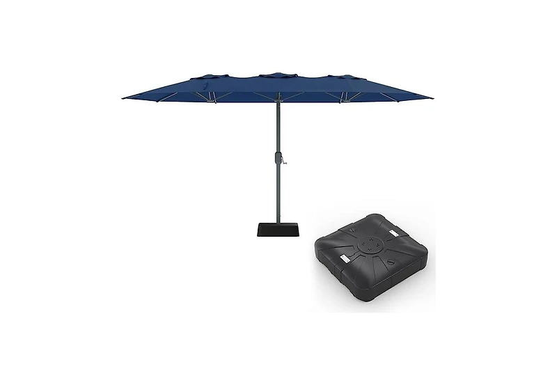 homfan 9'x15' Outdoor Umbrella with Base, Extra Wide Patio Umbrella