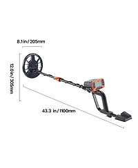Sugift 8inches Professional Gold Metal Detector With IP68 Waterproof Search Coil Headphones and 3 Modes