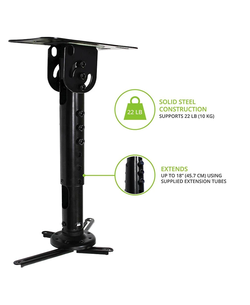 Kanto P301 Projector Ceiling Mount Up to 22 lb Extends up to 18"