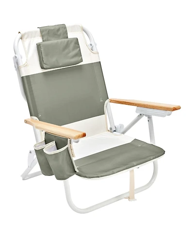 SUNNYLiFE Deluxe Beach Chair: Seagrass Sage Block