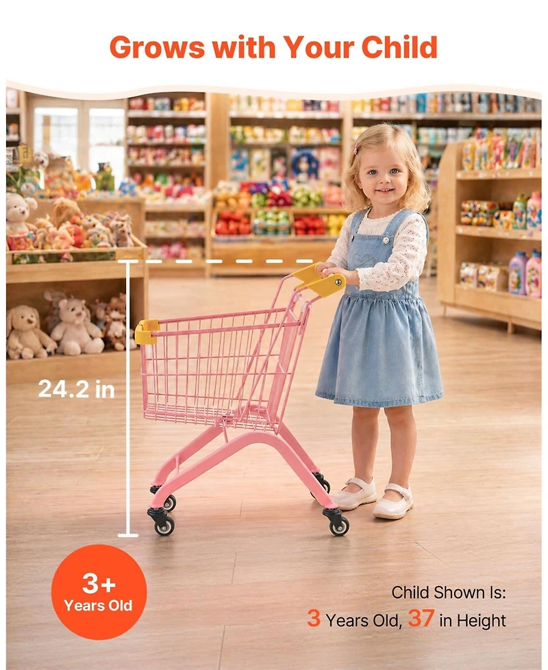 Sugift Doll-Seat Foldable Shopping Cart, Ages 3+