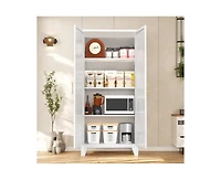 sumyeg 61" 2 Shapely Doors Cabinet Metal Storage Cabinet with Doors and Adjustable Shelves