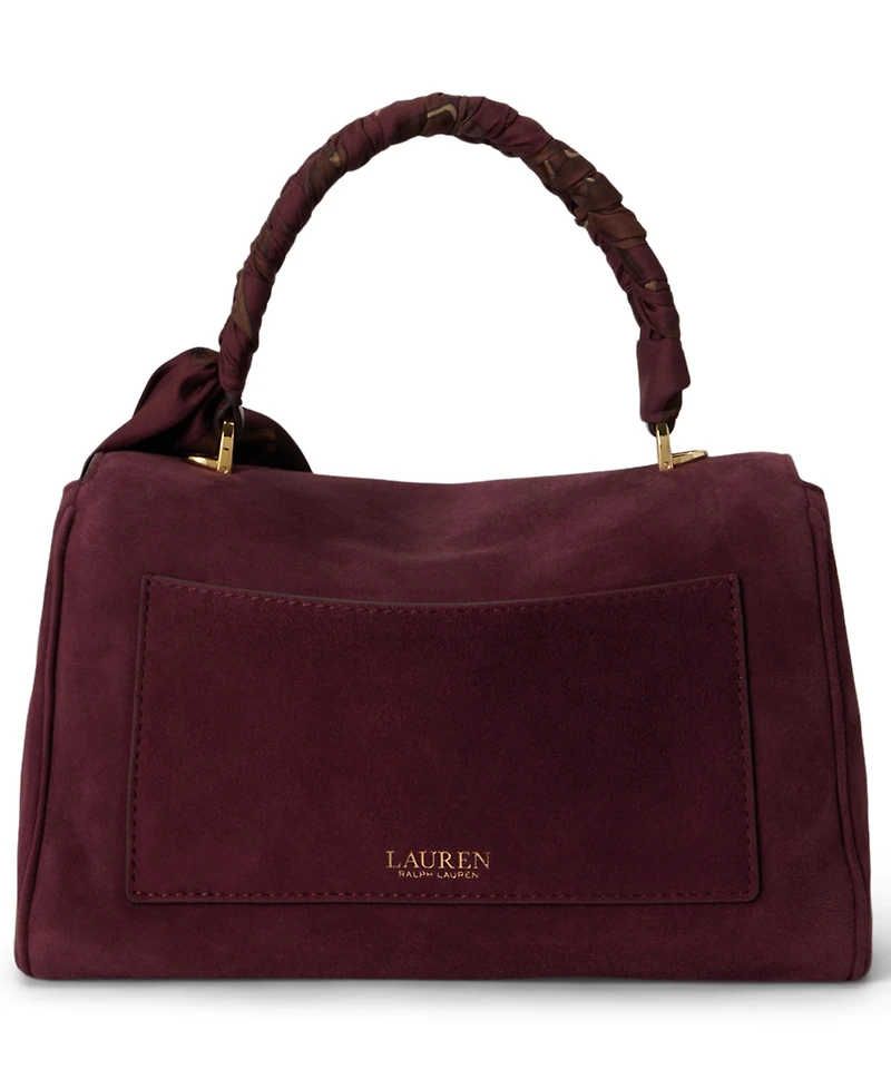 Lauren Ralph Farrah Scarf Trim Small Soft Satchel Handbag