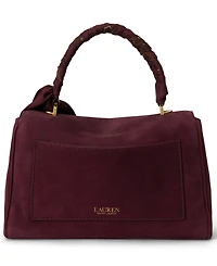 Lauren Ralph Farrah Scarf Trim Small Soft Satchel Handbag