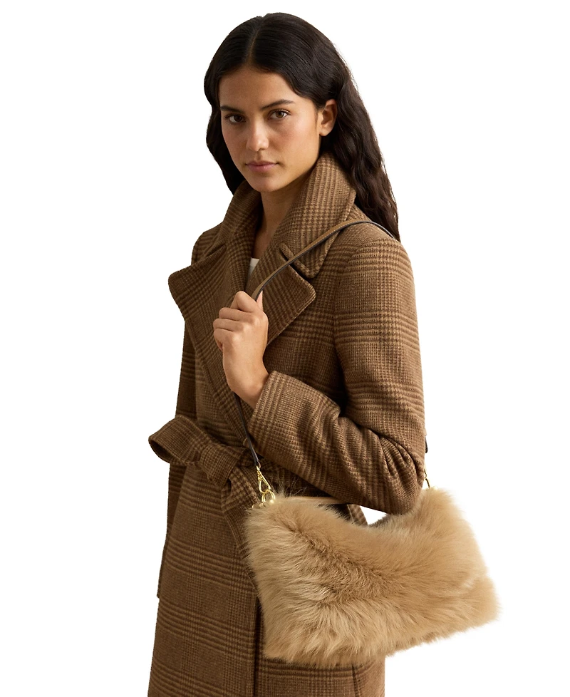 Lauren Ralph Lauren Shearling Small Blaike Shoulder Bag