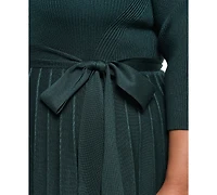 Eliza J Plus Fit & Flare Ribbed-Knit Midi Dress