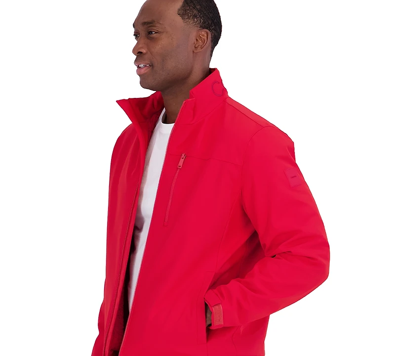 Calvin Klein Men's Sherpa Lined Softshell Stand Collar Jacket