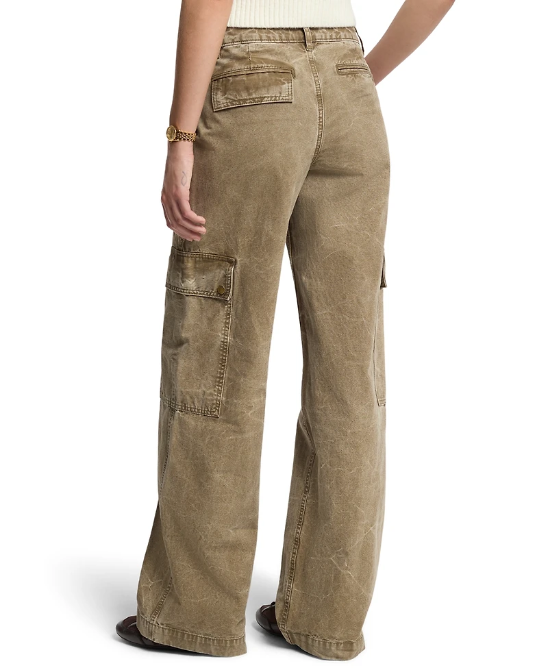 Michael Kors Women's High-Rise Wide-Leg Cargo Pants
