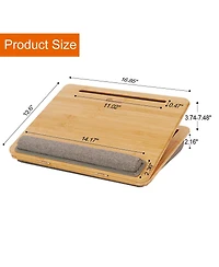 Gnuadz Lap Desk Laptop Bed Tray Adjustable Angle Cushion Phone Holder 12.6" x 16.8