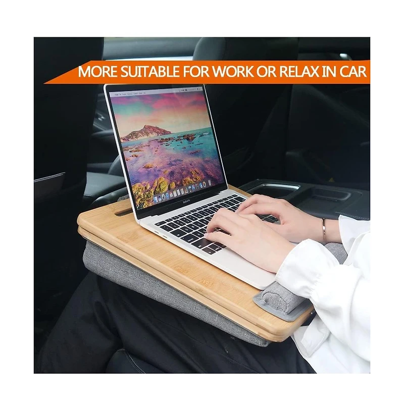 Gnuadz Lap Desk Laptop Bed Tray Adjustable Angle Cushion Phone Holder 12.6" x 16.8