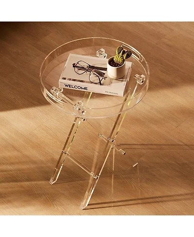 Slickblue Acrylic Folding End Table with Clear Side Table Design
