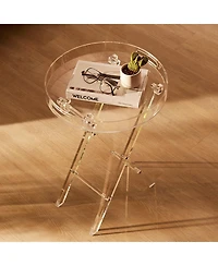 Slickblue Acrylic Folding End Table with Clear Side Table Design