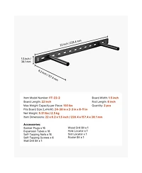 Sugift 2 Pieces Heavy Duty Hidden Floating Shelf Brackets 150 lbs 22x6.2x1.5 in Wall Mount Support