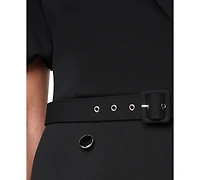 Eliza J Women's Puff-Sleeve Short-Sleeve Sheath Midi Dress
