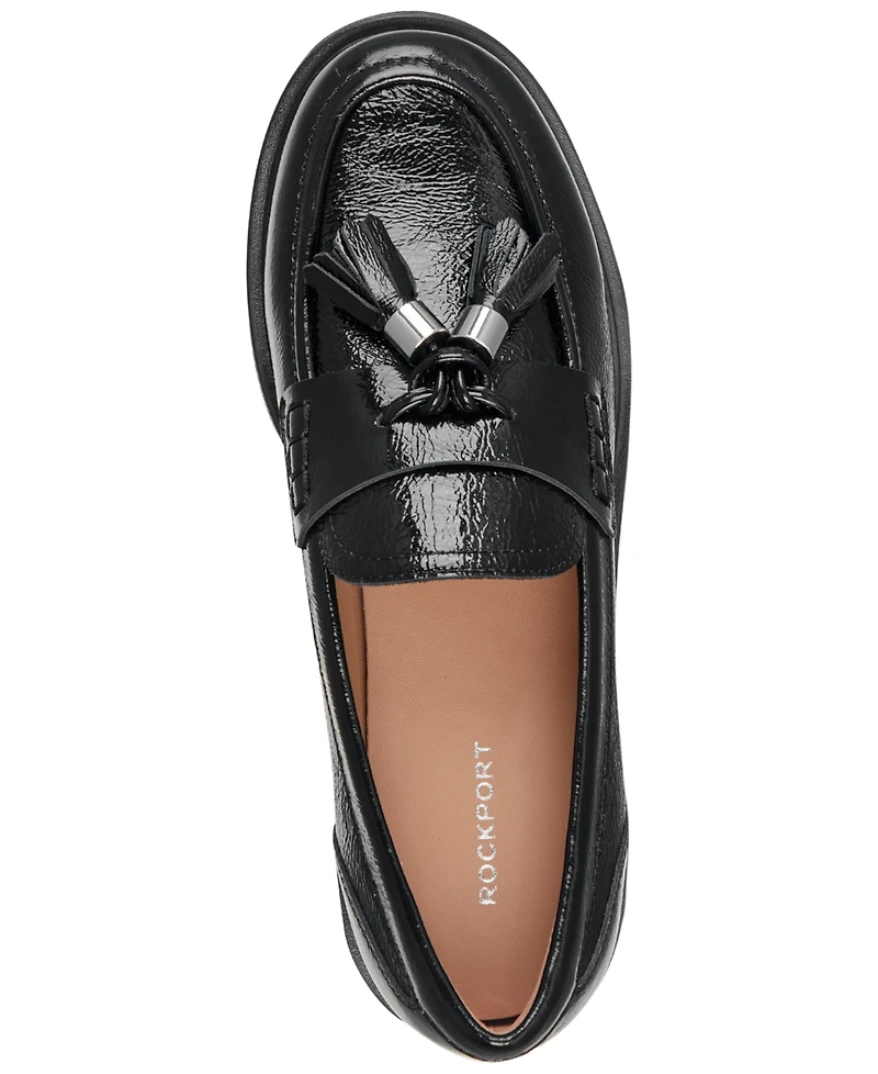 Rockport Women's Janesa Leather Moc Toe Tassel Loafers