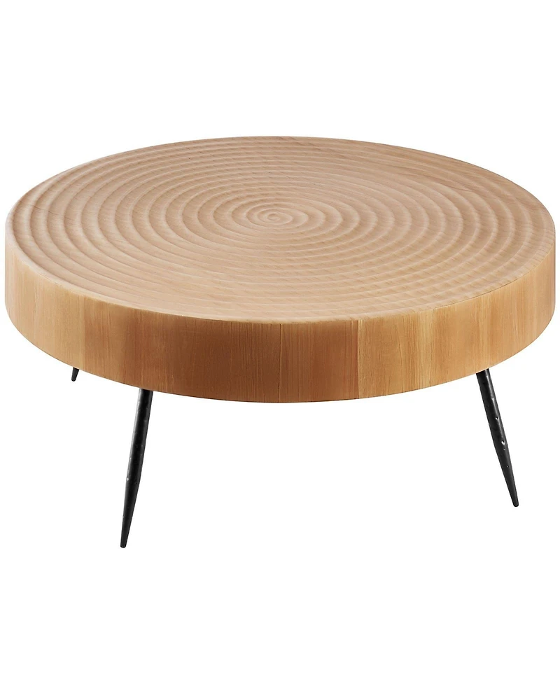 Slickblue 2 Piece Round Coffee Table Set with End Table and Metal Legs