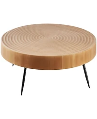 Slickblue 2 Piece Round Coffee Table Set with End Table and Metal Legs