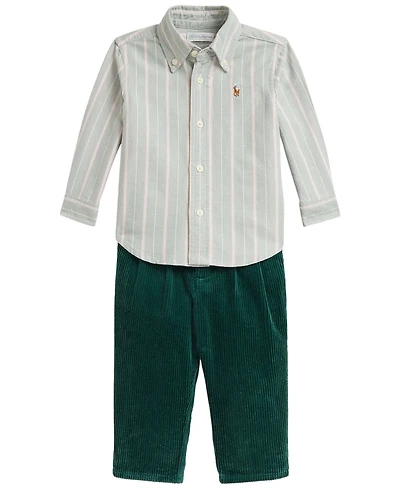 Polo Ralph Lauren Baby Boys' Cotton Oxford Shirt and Corduroy Pants, 2-Piece Set