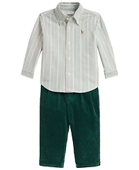 Polo Ralph Lauren Baby Boys' Cotton Oxford Shirt and Corduroy Pants, 2-Piece Set