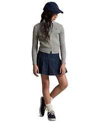 Polo Ralph Lauren Girls 7-16 Mini-Cable Cotton Cardigan