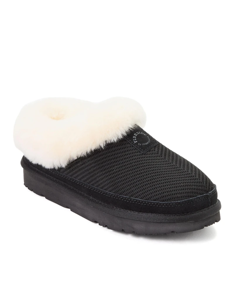 Dearfoams Women's Fireside by Adelaide Sport Knit Clog Water Repellent Slippers