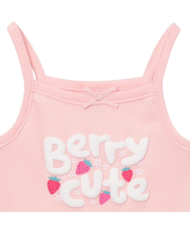 Gerber Baby Girls 4-Pack Sleeveless Bodysuits, Berries, 6-9 Months