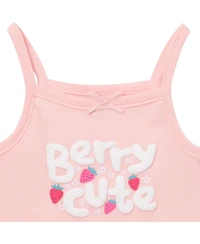 Gerber Baby Girls 4-Pack Sleeveless Bodysuits, Berries, 6-9 Months