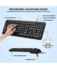 Lofree Wired Quiet Oversized Lettering Full-Size Keyboard for Pc and Mac