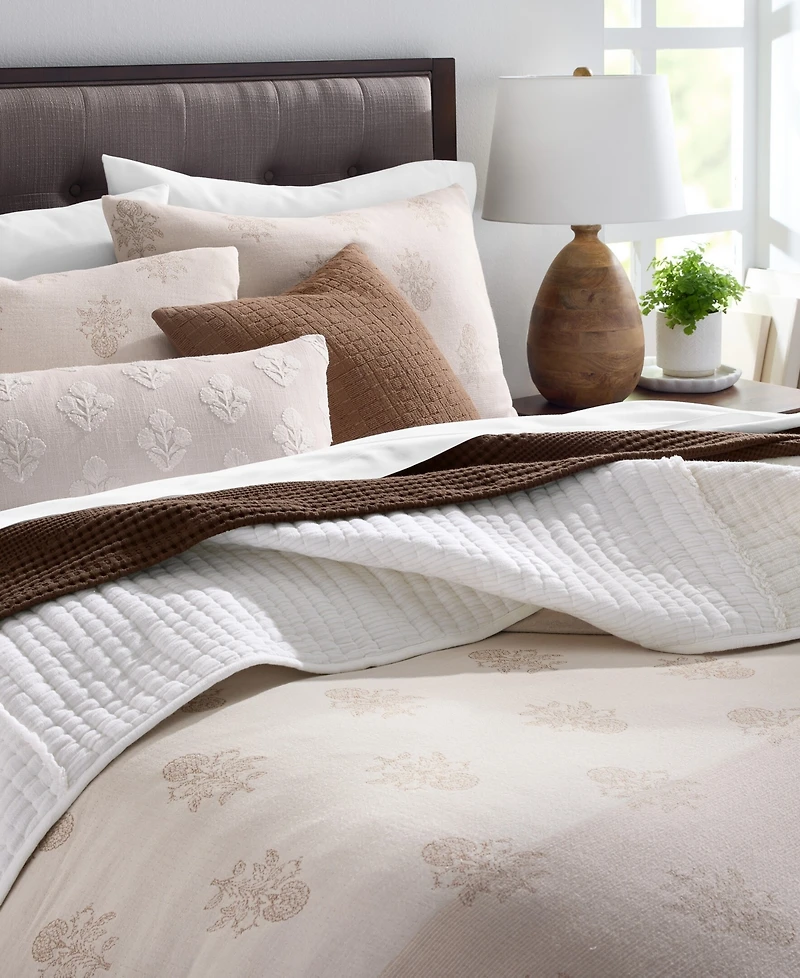 Oake Woven Floral Block 3-Piece Comforter Set, King, Macy's Exclusive