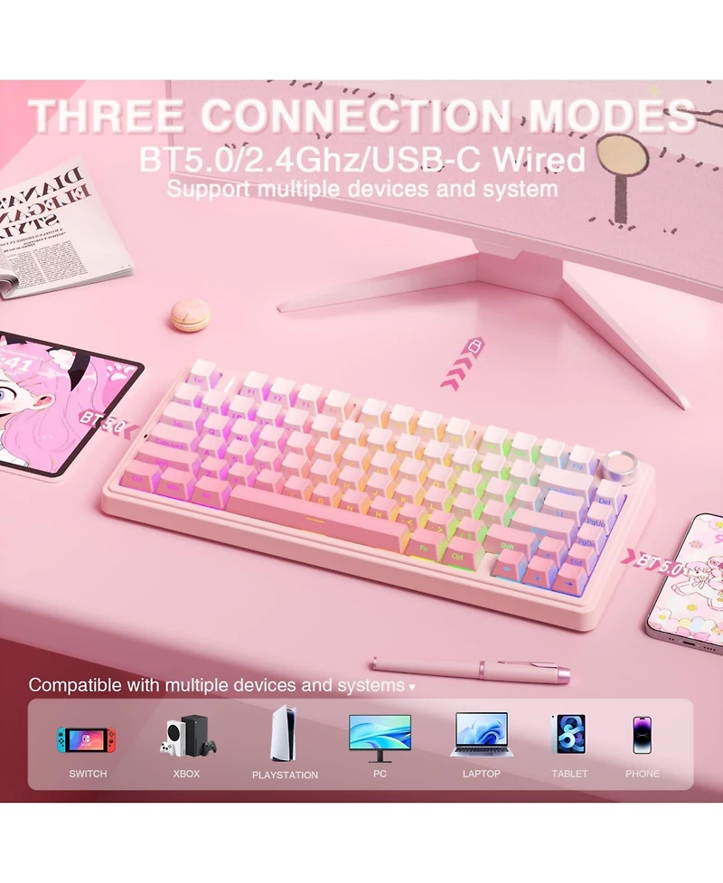 Lofree F75Pro Wireless Hot-Swappable Rgb Gaming Keyboard