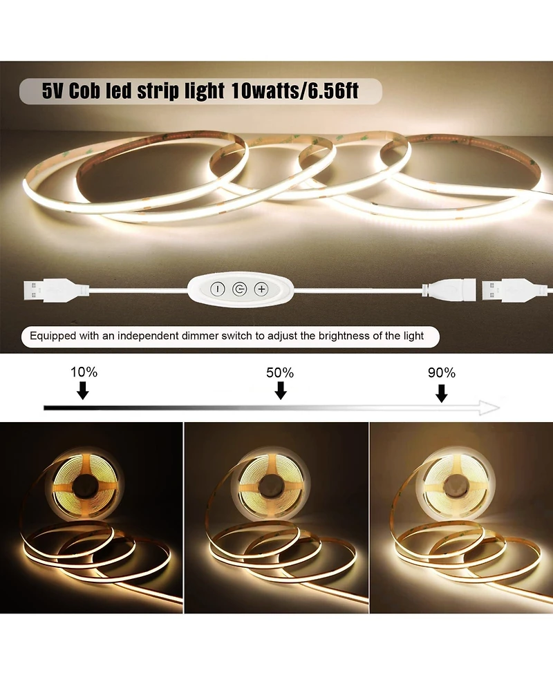 Lofree Dimmable Usb Flexible 6.56'L Led Strip Lights