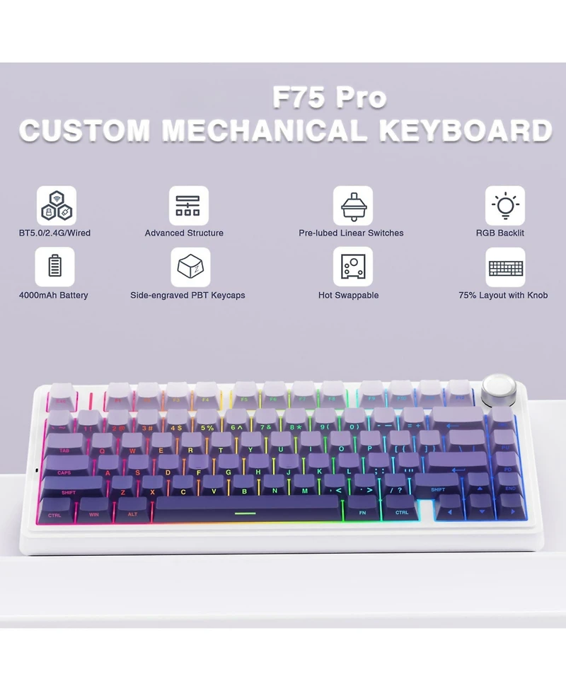 Lofree Wanderfree F75 Pro Wireless Hot-Swappable Mechanical Gaming Keyboard
