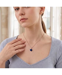 Sterling Silver Cubic Zirconia Heart shape Necklace