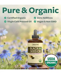 Healths Harmony Seed Oil Liquid, Cold-Pressed Nigella Sativa Seed Oil, 8 fl oz