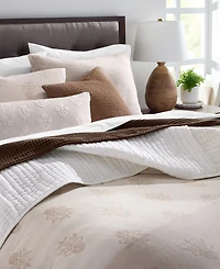 Oake Woven Floral Block Print 3-Piece Duvet Cover Set, King, Macy's Exclusive