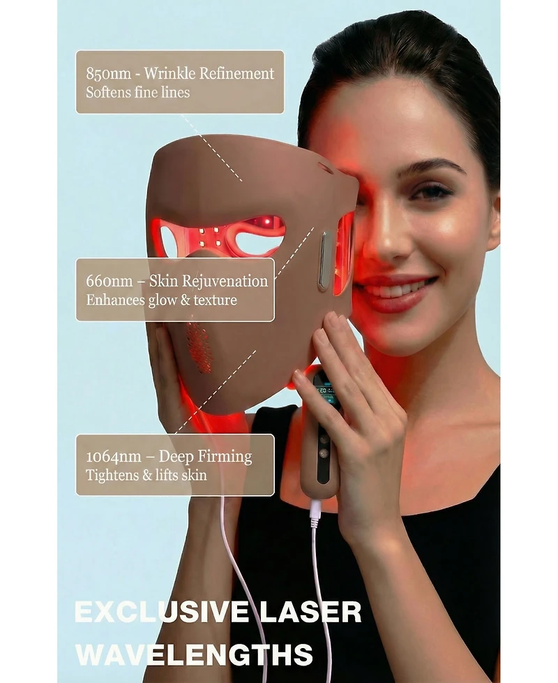 Lovery 4D Laser Light Therapy Face Mask - 8 x More powerful than Led - Professional At-Home Skin Rejuvenation