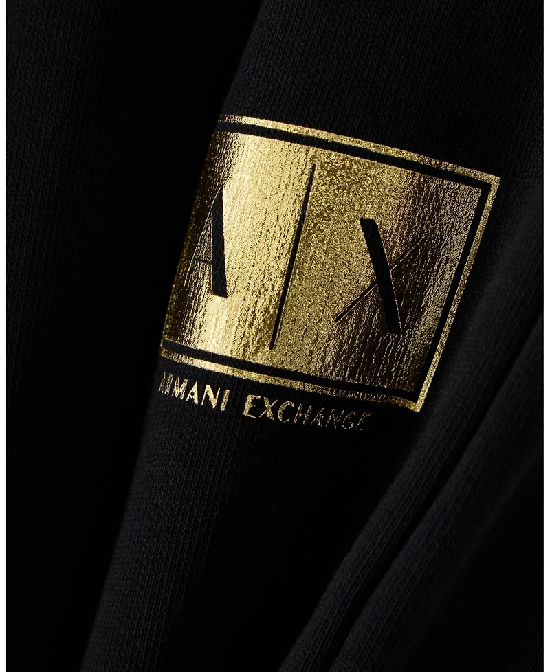 A|X Armani Exchange Men's Black And Gold Box Jogger