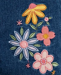Little Me Baby Girls' Round Neck Top and Flowers Overall, 2-Piece Set
