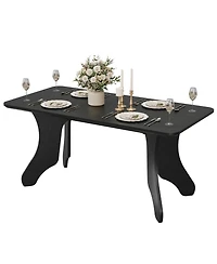 Dining Table, 63 in Rectangular Dinner Table for 4-6 People | Antler Dinner Kitchen Table, Modern Farmhouse for Dining Room