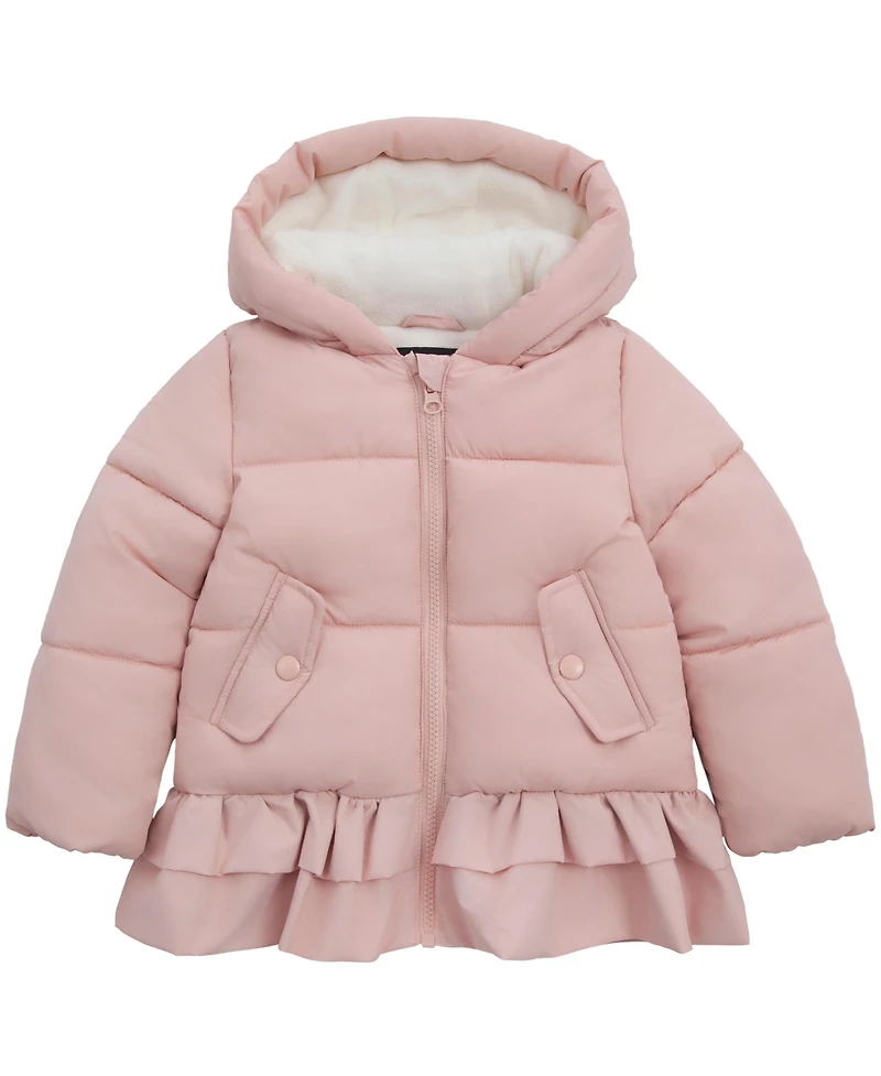 Rokka&Rolla Toddler Girls Rosie Fleece-Lined Ruffle Puffer Coat 2T-5T