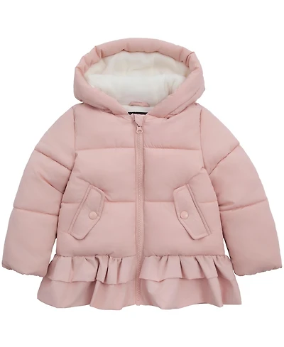 Rokka&Rolla Toddler Girls Rosie Fleece-Lined Ruffle Puffer Coat 2T-5T