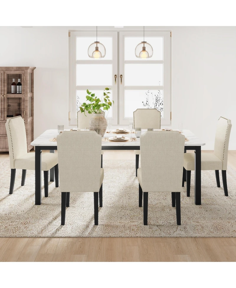 78.7" Industrial Dining Table for 8-10