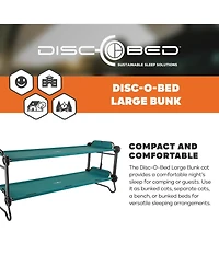 Disc-o-Bed Large Outdoor Convertible 2 Person Portable Camping Bunk Cots