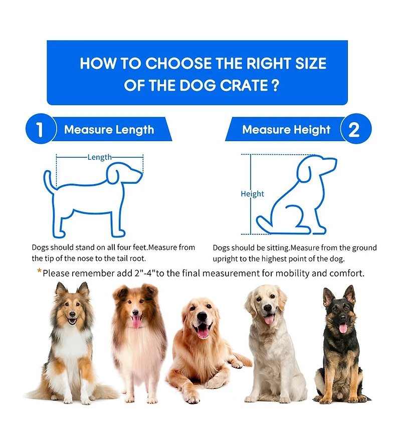 Medium/Large Engineered Wood Dog Crate Furniture, Indoor Dog Kennel Cage with Metal Double Doors, Decorative Pet End Table for Living Room
